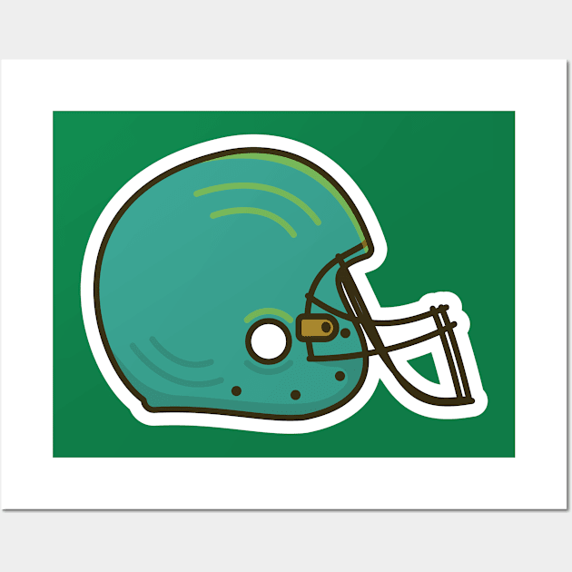 American Football Helmet Sticker vector illustration. Sport object icon concept. Rugby face helmet sticker design logo. Sports logo icon. Wall Art by AlviStudio